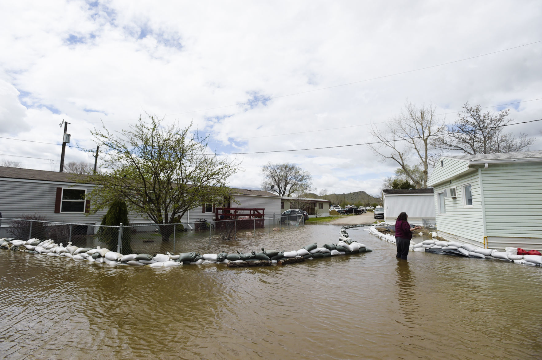 Floodwaters inundate the Helena Campground and RV Park Monday.